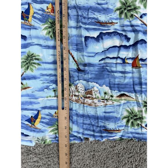 Vintage Pineapple Connections Shirt Mens Large Blue Rayon Hawaiian Aloha 90s - Picture 9 of 11